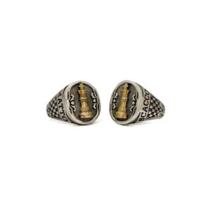 Bicolor Chess King Ring