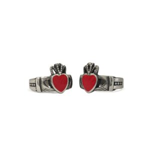 Small Red Enamel Claddagh Ring
