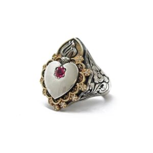 Sacred heart ring gold
