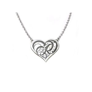 Welded Chain Heart Large with customizable letter By Brigante