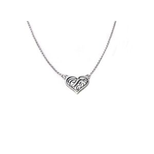Welded Chain Small Heart with Customizable Letter By Brigante