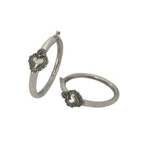 Large Smooth Bell Earrings with Hearts