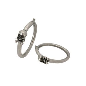 Large Smooth Bell Earrings with Skulls