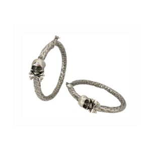 Large Hammered Skull Bell Earrings