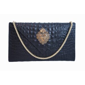 Crocodile print clutch bag